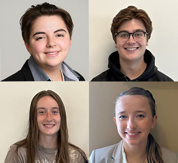 Mujeres posan con chaqueta de enfermera.